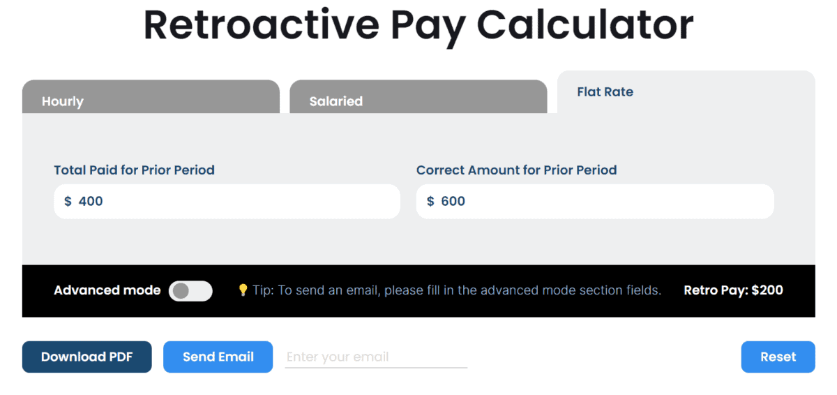 Retroactive Pay Calculator