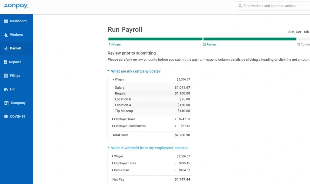 Running Payroll in OnPay Payroll Software 